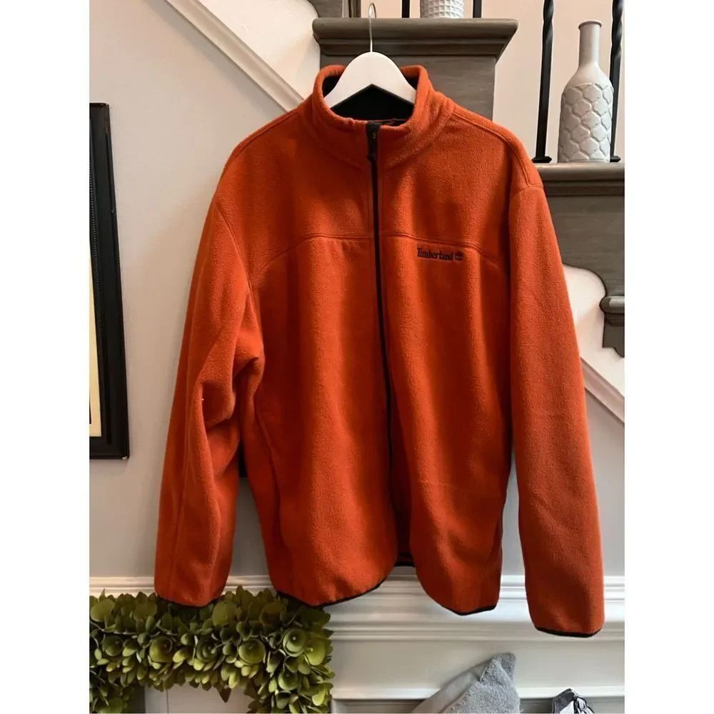 Timberland Rust Fleece Full Zip Up sz XL EUC